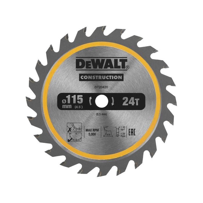 DeWALT Construction 115mm x 24T Circular Saw Blade