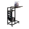 Costway C-shaped End Table Retractable Rolling Bedside Table W/charging Station