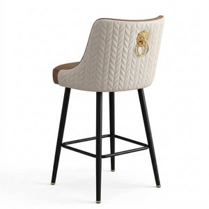 P&p Light Khaki Swivel Bar Stools Set Upholstered Leather Modern Kitchen Set