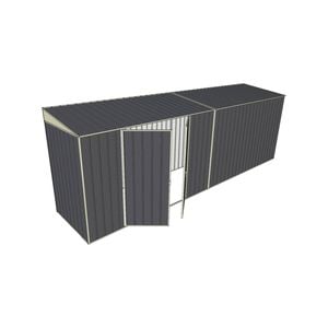 Build-A-Shed 1.2 x 6.0 x 2.0m Skillion Double Hinged Side Doors Shed - Grey