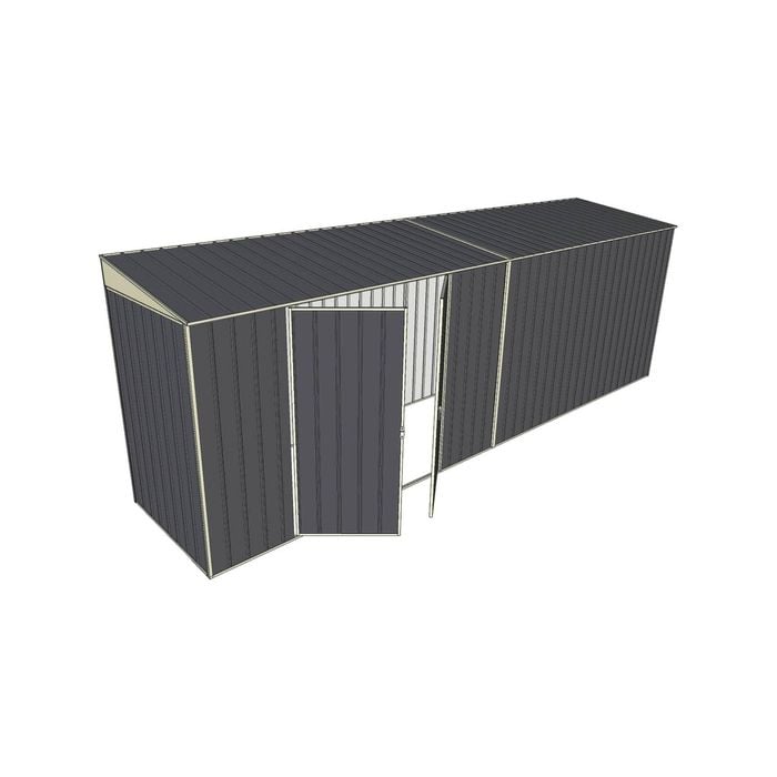 Build-A-Shed 1.2 x 6.0 x 2.0m Skillion Double Hinged Side Doors Shed - Grey