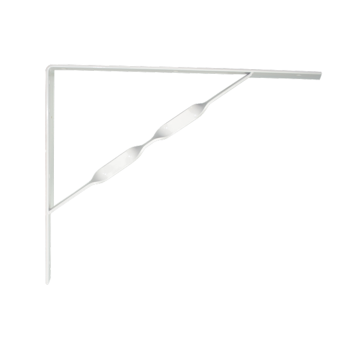 Carinya 500 x 400 x 30 x 4.5mm White Heavy Duty Stayed Twisted Bracket