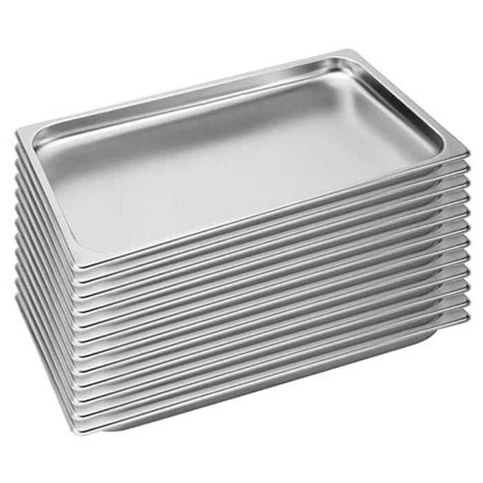 SOGA 12 Pack Gastronorm GN Pan 1/1 Stainless Steel Tray 2cm Deep