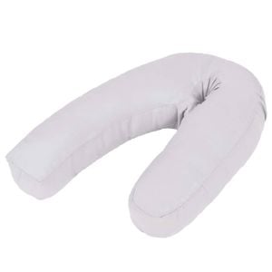 vidaXL Pregnancy Pillow Grey J Shaped Neck Back Support Orthopaedic Cushion
