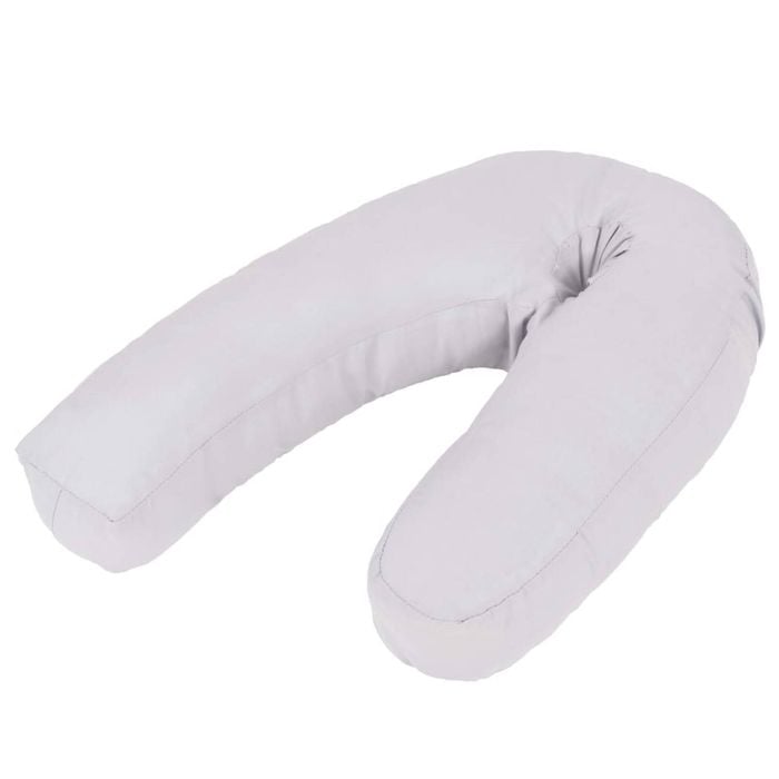 vidaXL Pregnancy Pillow Grey J Shaped Neck Back Support Orthopaedic Cushion
