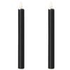 1 Pack of 2 LED Flickering Wax Taper  Battery Operated in Black