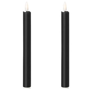 1 Pack of 2 LED Flickering Wax Taper  Battery Operated in Black