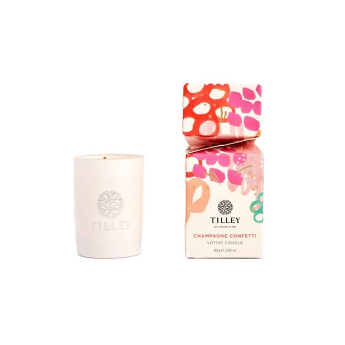 Tilley Classic White Festive Votive Bon Champagne Confetti Limited Edition 80g