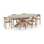 Tamarama Indoor Outdoor Oval Concrete Look Dining Setting with 6x Kotara Chairs