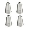4PK Mondo Stainless Steel #112 Large Leaf Piping Tip - Silver