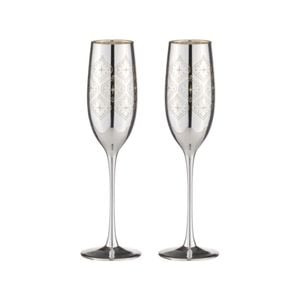 2PK Estelle 240ml Champagne Glass Drinkware - Silver