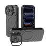 For Apple iPhone 17 Pro Magnetic Magsafe Case Back Camera Holder Ripple Cover (Black)