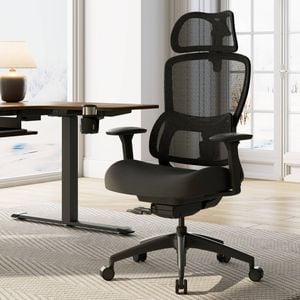 Eureka OC15 Lark Adjustable Lumbar Home/Office Chair - Black