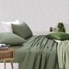 Amson Royale Cotton King Sheet Set - Fitted Flat Sheet With Pillowcases - Light Sage