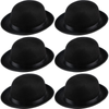 6x BOWLER HAT Party Vintage Costume Derby Felt Dance Halloween Bulk in Black - Black | Bowler Hat | Unisex