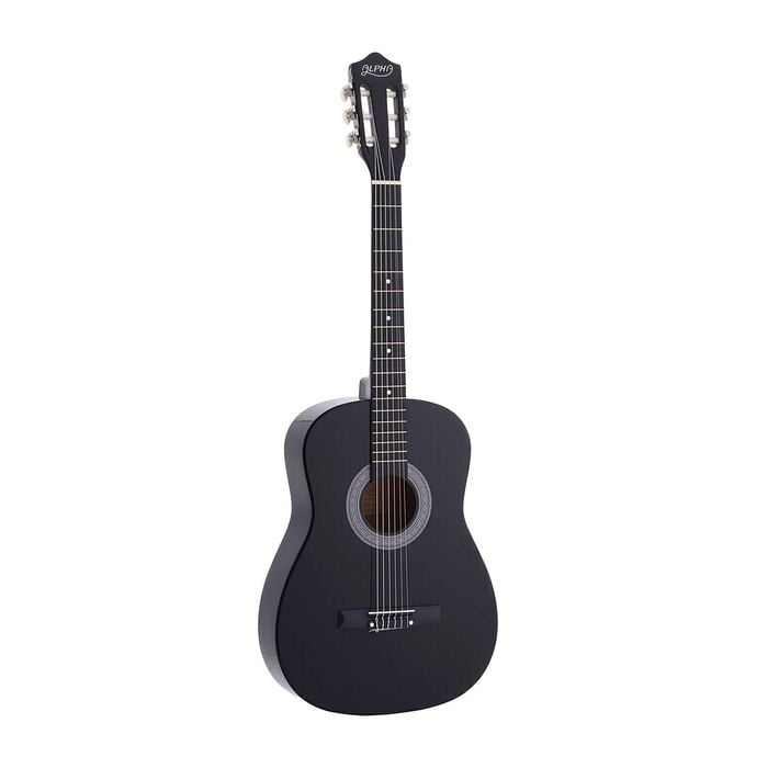 Alpha 38 Inch Acoustic Guitar Full Size Classical Cutaway Nylon String Black