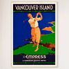 Galrie Vintage Vancouver Island Golf Travel Poster - A Nostalgic Home Decor, Wood Frame, A0 84 x 119cm (33 x 47inch)
