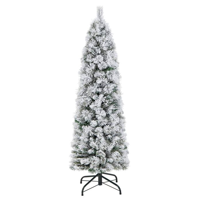 Costway 145cm Flocked Christmas Tree 100 LEDs Artificial Xmas Decor w/Gloves