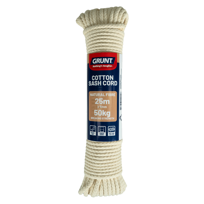 GRUNT 5mm x 25m Cotton Sash Cord