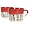 Nicola Spring Dipped Dash Stoneware Coffee Mugs - 450ml - Pack of 2