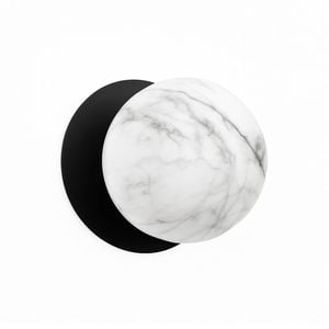 Lexi Lighting Odessa Marble Opal Glass Led Wall Light With Black Base - White/large