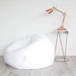 Plush Fur Bean Bag - White Cloud