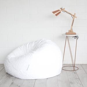 Plush Fur Bean Bag - White Cloud