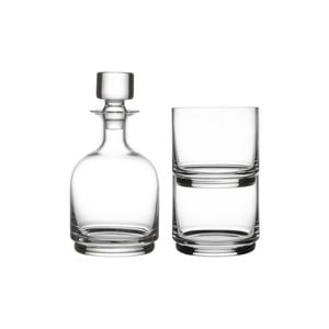 3pc Maxwell & Williams Diamante Stacked 450ml Decanter/350ml Tumbler Clear