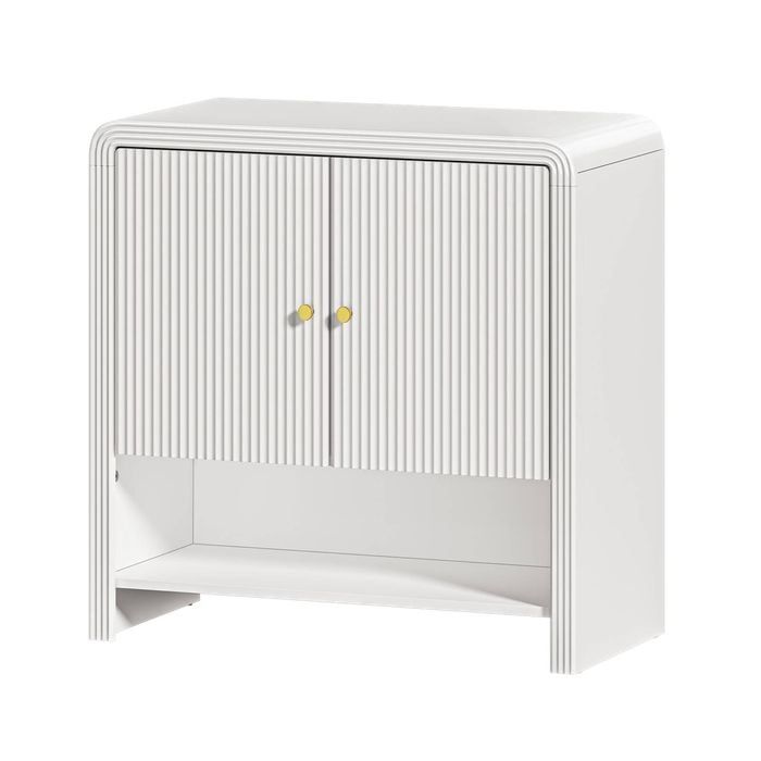 Oikiture Buffet Sideboard Storage Cabinet 2 Doors Cupboard White