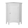 Teamson Home Glancy Freestanding Corner Floor Cabinet with Faux Louvered Door, White