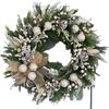 Lifebay Silver Frost Christmas Wreath with Pine Branches