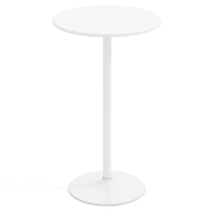 Costway Round Bar Table Bistro Stand High Coffee Table White