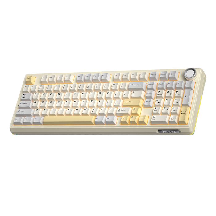 SOLAKAKA Ki99 Pro 99-Key Gasket Mechanical Keyboard Tri-Mode Hot-Swap Knob - Orange
