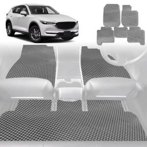 6D Diamond Car Floor Mats for Mazda CX-5 2012-2017-Full Set-Grey-Outback GT