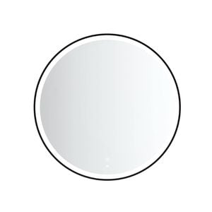 Attica 800mm Matte Black Framed Bentwood Round LED Mirror