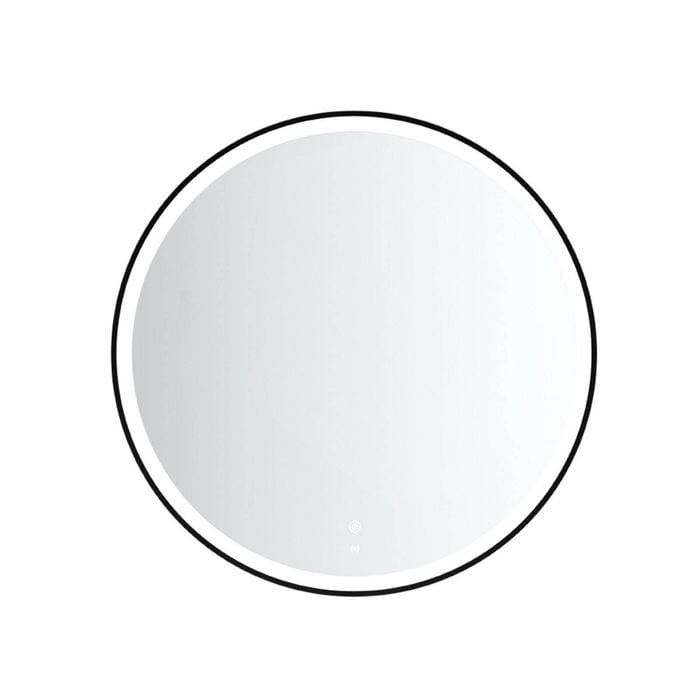 Attica 800mm Matte Black Framed Bentwood Round LED Mirror