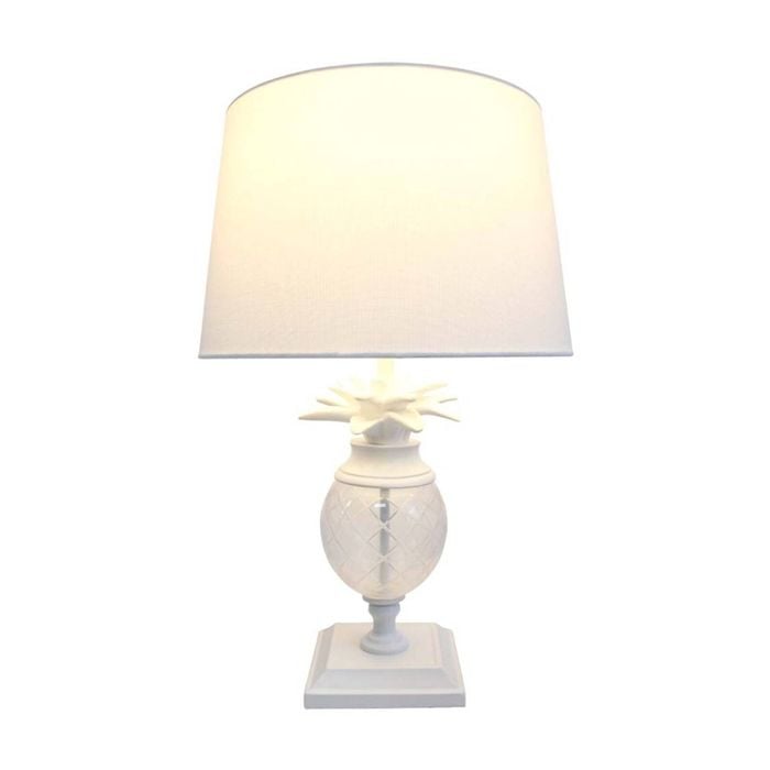 Lvd Ceramic White Pineapple Textured Base Table Lamp Home Decor 38x38x56cm