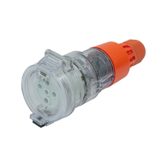 Deta 20A 500V Industrial 5 Pin Round Straight Socket