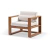 Santorini 1 Seater Outdoor Aluminium Arm Chair In Teak