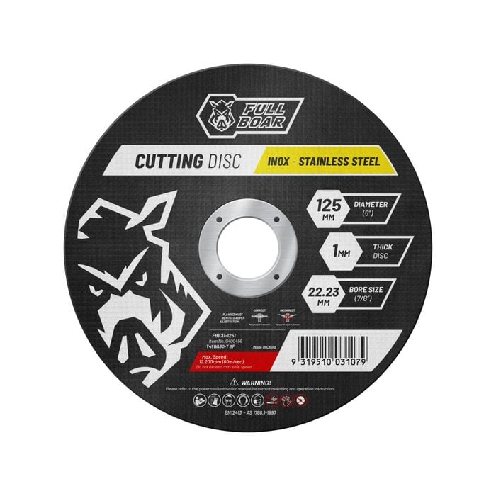 FULLBOAR Disc 125mm (5”) x 1.0 x 22.23mm-25 Pack  FBICD-12525