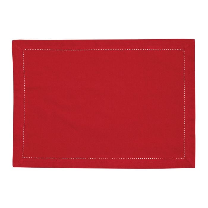 RANS Elegant Hemstitch Placemat - Red