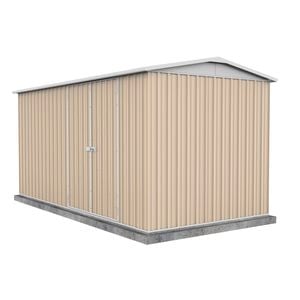 Absco Sheds 4.48 x 2.26 x 2.3m Classic Cream Highlander Double Door Garden Shed