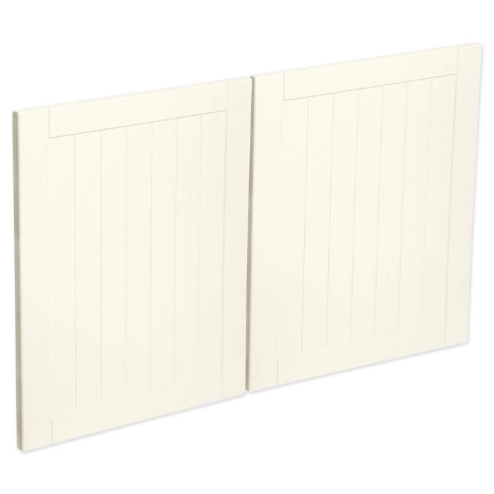 Kaboodle 1000mm Antique White Country Fridge Cabinet Doors - 2 Pack