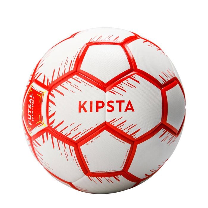 Decathlon - Size 4 Futsal Ball (63 Cm Perimeter) - Red/white - One Size
