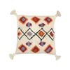 Yarra Textiles  Tufted Cushion Cover | Geometric Diamond Chevron pattern  with  Tassels |  60cm x 60cm , Ivory