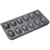 Mastercraft 40x20cm Heavy Base 12-Cup Non-Stick Madeleine Pan - Black