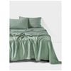 Linen House 400tc Surf Wash Seafoam Green Cotton Sateen Sheet Set Super King
