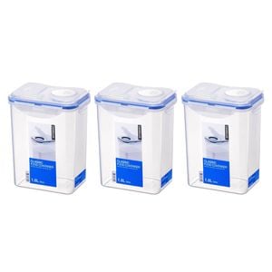 3x LocknLock Classic Stacking Food Grade Storage Container w/Pour Lid 1.8L
