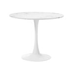 Oikiture 90cm Dining Table Round Metal White