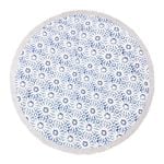 Good Vibes 150cm Round Beach Towel w/ Tassels 400GSM - Indigo Waters
